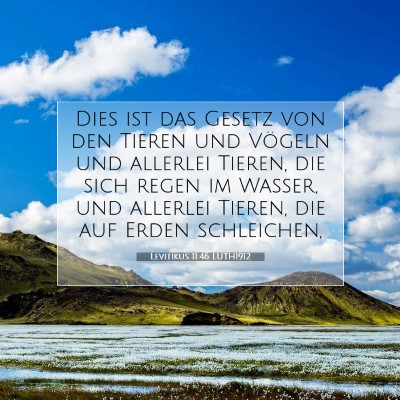 Picture 07 - Levitikus 11:46 LUTH1912 - Dies ist das Gesetz von den Tieren und Vögeln - Bible Verse Picture