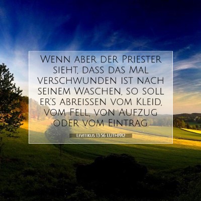 Picture 07 - Levitikus 13:56 LUTH1912 - Wenn aber der Priester sieht, daß das Mal - Bible Verse Picture