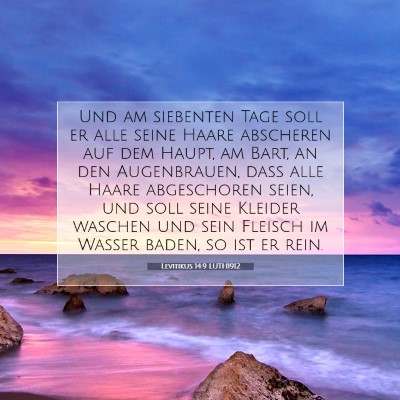 Picture 07 - Levitikus 14:9 LUTH1912 - Und am siebenten Tage soll er alle seine Haare - Bible Verse Picture