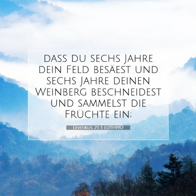 Picture 07 - Levitikus 25:3 LUTH1912 - daß du sechs Jahre dein Feld besäest und sechs - Bible Verse Picture