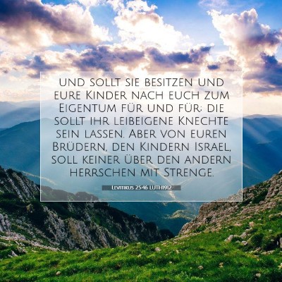 Picture 07 - Levitikus 25:46 LUTH1912 - und sollt sie besitzen und eure Kinder nach euch - Bible Verse Picture