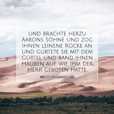Picture 07 - Levitikus 8:13 LUTH1912 - und brachte herzu Aarons Söhne und zog ihnen - Bible Verse Picture