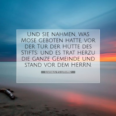 Picture 07 - Levitikus 9:5 LUTH1912 - Und sie nahmen, was Mose geboten hatte, vor der - Bible Verse Picture