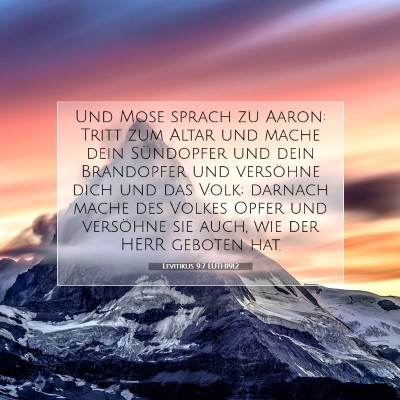 Picture 07 - Levitikus 9:7 LUTH1912 - Und Mose sprach zu Aaron: Tritt zum Altar und - Bible Verse Picture