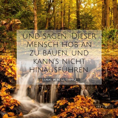 Picture 07 - Lukas 14:30 LUTH1912 - und sagen: Dieser Mensch hob an zu bauen, und - Bible Verse Picture