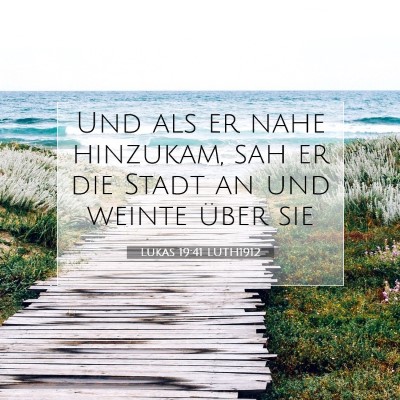 Picture 07 - Lukas 19:41 LUTH1912 - Und als er nahe hinzukam, sah er die Stadt an und - Bible Verse Picture