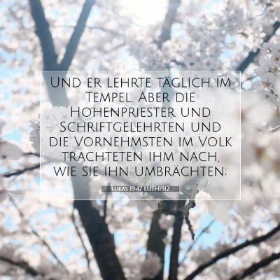 Picture 07 - Lukas 19:47 LUTH1912 - Und er lehrte täglich im Tempel. Aber die - Bible Verse Picture