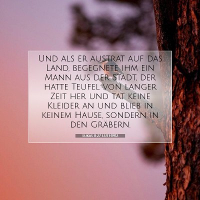 Picture 07 - Lukas 8:27 LUTH1912 - Und als er austrat auf das Land, begegnete ihm - Bible Verse Picture