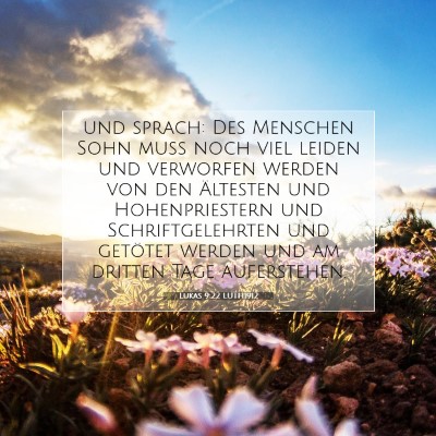 Picture 07 - Lukas 9:22 LUTH1912 - und sprach: Des Menschen Sohn muß noch viel - Bible Verse Picture