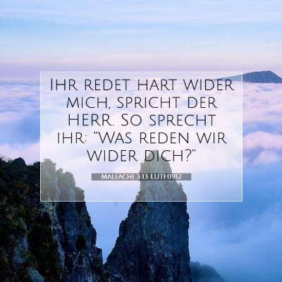 Picture 07 - Maleachi 3:13 LUTH1912 - Ihr redet hart wider mich, spricht der HERR. So - Bible Verse Picture