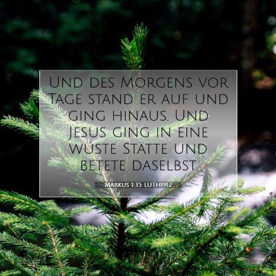 Picture 07 - Markus 1:35 LUTH1912 - Und des Morgens vor Tage stand er auf und ging - Bible Verse Picture