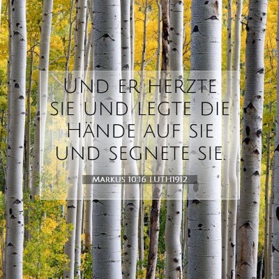 Picture 07 - Markus 10:16 LUTH1912 - Und er herzte sie und legte die Hände auf sie - Bible Verse Picture