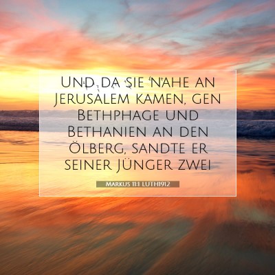 Picture 07 - Markus 11:1 LUTH1912 - Und da sie nahe an Jerusalem kamen, gen Bethphage - Bible Verse Picture