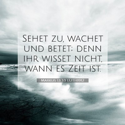 Picture 07 - Markus 13:33 LUTH1912 - Sehet zu, wachet und betet; denn ihr wisset - Bible Verse Picture