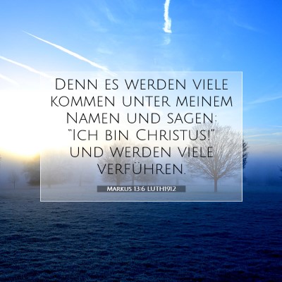 Picture 07 - Markus 13:6 LUTH1912 - Denn es werden viele kommen unter meinem Namen - Bible Verse Picture