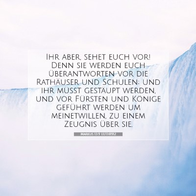 Picture 07 - Markus 13:9 LUTH1912 - Ihr aber, sehet euch vor! Denn sie werden euch - Bible Verse Picture