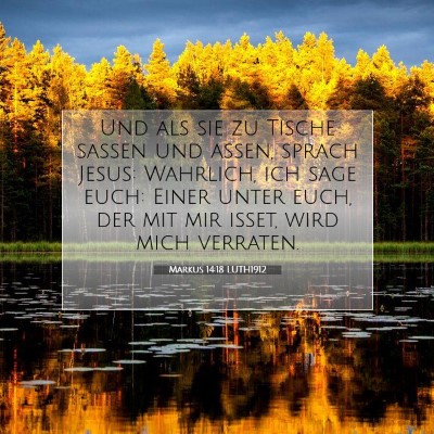 Picture 07 - Markus 14:18 LUTH1912 - Und als sie zu Tische saßen und aßen, sprach - Bible Verse Picture