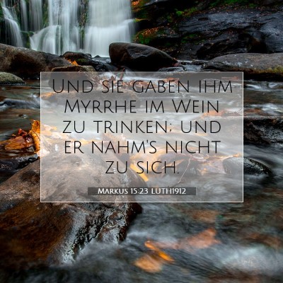 Picture 07 - Markus 15:23 LUTH1912 - Und sie gaben ihm Myrrhe im Wein zu trinken; und - Bible Verse Picture