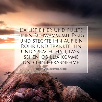 Picture 07 - Markus 15:36 LUTH1912 - Da lief einer und füllte einen Schwamm mit Essig - Bible Verse Picture