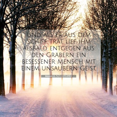 Picture 07 - Markus 5:2 LUTH1912 - Und als er aus dem Schiff trat, lief ihm alsbald - Bible Verse Picture