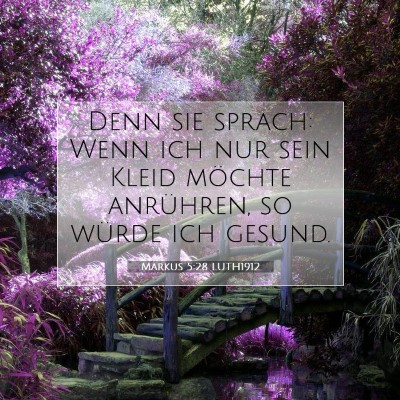 Picture 07 - Markus 5:28 LUTH1912 - Denn sie sprach: Wenn ich nur sein Kleid möchte - Bible Verse Picture