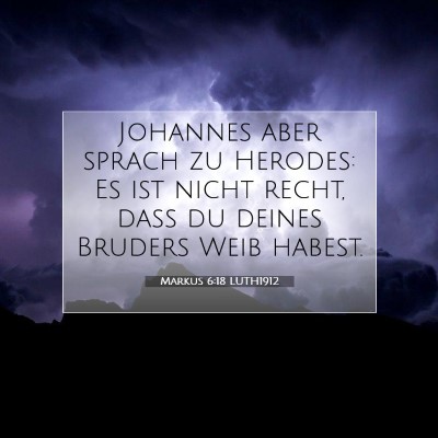 Picture 07 - Markus 6:18 LUTH1912 - Johannes aber sprach zu Herodes: Es ist nicht - Bible Verse Picture