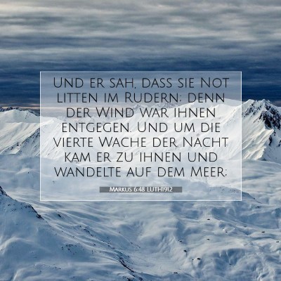 Picture 07 - Markus 6:48 LUTH1912 - Und er sah, daß sie Not litten im Rudern; denn - Bible Verse Picture