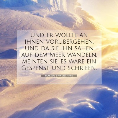 Picture 07 - Markus 6:49 LUTH1912 - und er wollte an ihnen vorübergehen. Und da sie - Bible Verse Picture