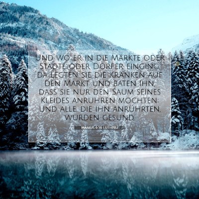 Picture 07 - Markus 6:56 LUTH1912 - Und wo er in die Märkte oder Städte oder - Bible Verse Picture