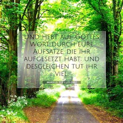 Picture 07 - Markus 7:13 LUTH1912 - und hebt auf Gottes Wort durch eure Aufsätze, - Bible Verse Picture