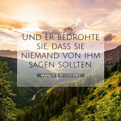 Picture 07 - Markus 8:30 LUTH1912 - Und er bedrohte sie, daß sie niemand von ihm - Bible Verse Picture