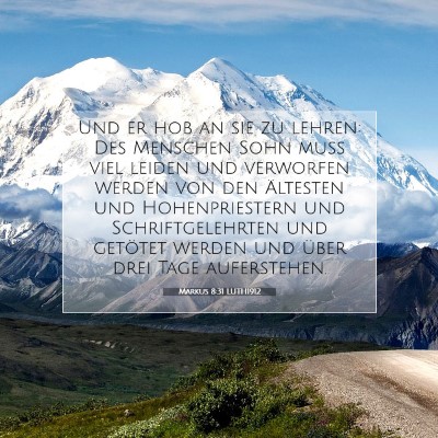 Picture 07 - Markus 8:31 LUTH1912 - Und er hob an sie zu lehren: Des Menschen Sohn - Bible Verse Picture
