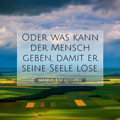 Picture 07 - Markus 8:37 LUTH1912 - Oder was kann der Mensch geben, damit er seine - Bible Verse Picture