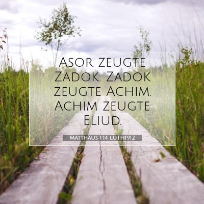 Picture 07 - Matthäus 1:14 LUTH1912 - Asor zeugte Zadok. Zadok zeugte Achim. Achim - Bible Verse Picture