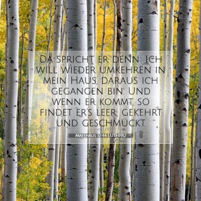 Picture 07 - Matthäus 12:44 LUTH1912 - Da spricht er denn: Ich will wieder umkehren in - Bible Verse Picture
