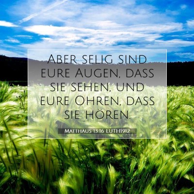 Picture 07 - Matthäus 13:16 LUTH1912 - Aber selig sind eure Augen, daß sie sehen, und - Bible Verse Picture