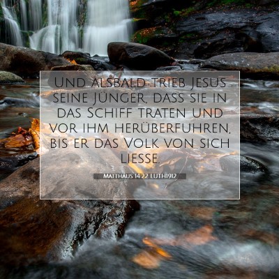 Picture 07 - Matthäus 14:22 LUTH1912 - Und alsbald trieb Jesus seine Jünger, daß sie - Bible Verse Picture
