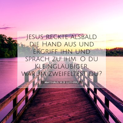 Picture 07 - Matthäus 14:31 LUTH1912 - Jesus reckte alsbald die Hand aus und ergriff ihn - Bible Verse Picture