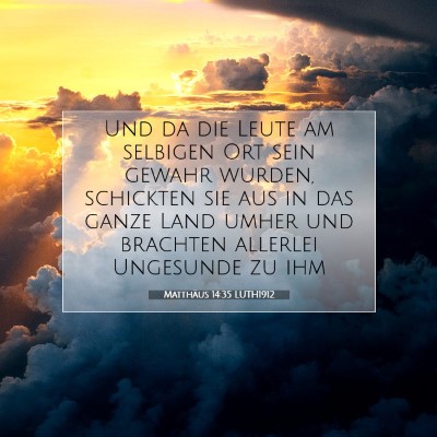 Picture 07 - Matthäus 14:35 LUTH1912 - Und da die Leute am selbigen Ort sein gewahr - Bible Verse Picture