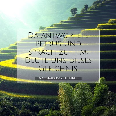Picture 07 - Matthäus 15:15 LUTH1912 - Da antwortete Petrus und sprach zu ihm: Deute uns - Bible Verse Picture