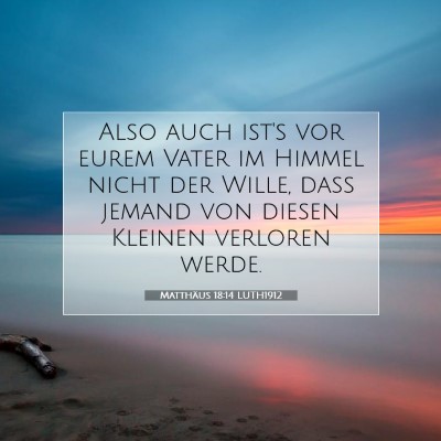 Picture 07 - Matthäus 18:14 LUTH1912 - Also auch ist's vor eurem Vater im Himmel nicht - Bible Verse Picture