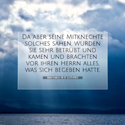 Picture 07 - Matthäus 18:31 LUTH1912 - Da aber seine Mitknechte solches sahen, wurden - Bible Verse Picture