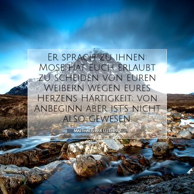 Picture 07 - Matthäus 19:8 LUTH1912 - Er sprach zu ihnen: Mose hat euch erlaubt zu - Bible Verse Picture