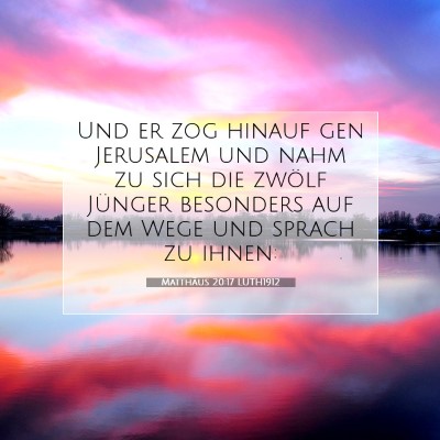 Picture 07 - Matthäus 20:17 LUTH1912 - Und er zog hinauf gen Jerusalem und nahm zu sich - Bible Verse Picture