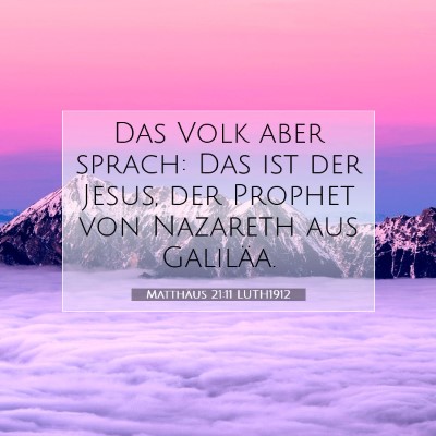Picture 07 - Matthäus 21:11 LUTH1912 - Das Volk aber sprach: Das ist der Jesus, der - Bible Verse Picture