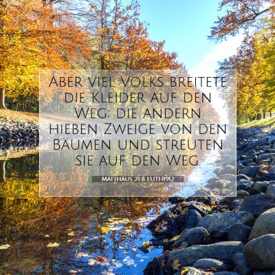 Picture 07 - Matthäus 21:8 LUTH1912 - Aber viel Volks breitete die Kleider auf den Weg; - Bible Verse Picture