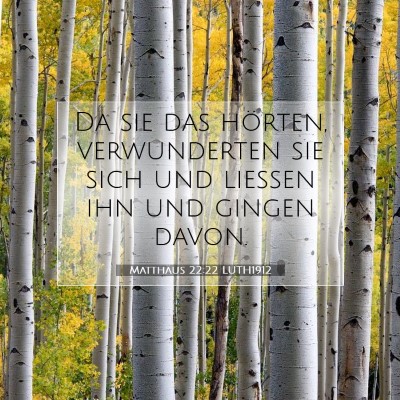 Picture 07 - Matthäus 22:22 LUTH1912 - Da sie das hörten, verwunderten sie sich und - Bible Verse Picture