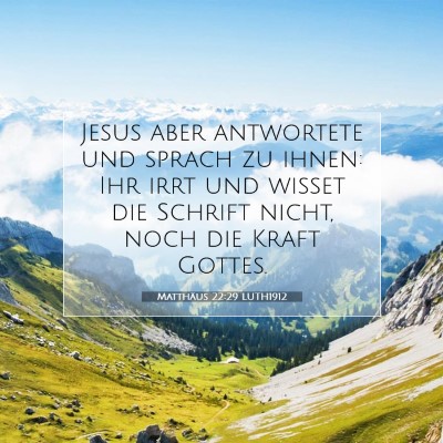 Picture 07 - Matthäus 22:29 LUTH1912 - Jesus aber antwortete und sprach zu ihnen: Ihr - Bible Verse Picture