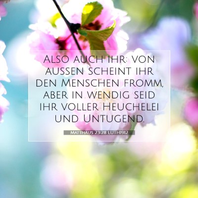 Picture 07 - Matthäus 23:28 LUTH1912 - Also auch ihr: von außen scheint ihr den - Bible Verse Picture
