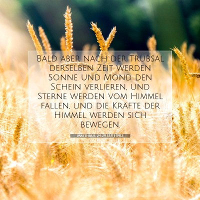 Picture 07 - Matthäus 24:29 LUTH1912 - Bald aber nach der Trübsal derselben Zeit werden - Bible Verse Picture